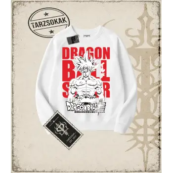 Dragon Ball Anime Baskılı Oversize Unisex Bisiklet Yaka Sweatshirt