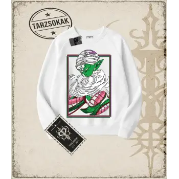 Dragon Ball Anime Baskılı Oversize Unisex Bisiklet Yaka Sweatshirt