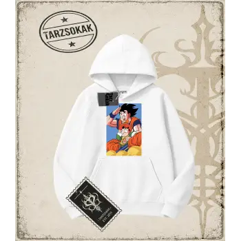 Dragon Ball Anime Baskılı Oversize Unisex Kapşonlu Sweatshirt
