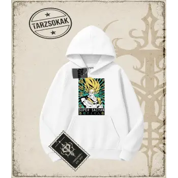 Dragon Ball Anime Baskılı Oversize Unisex Kapşonlu Sweatshirt
