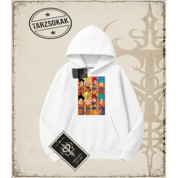Dragon Ball Anime Baskılı Oversize Unisex Kapşonlu Sweatshirt