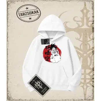 Dragon Ball Anime Baskılı Oversize Unisex Kapşonlu Sweatshirt