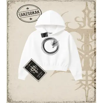 Dragon Kadın Crop Kapşonlu Sweatshirt