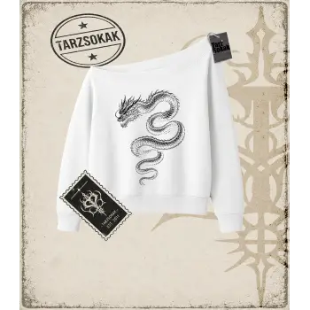 Dragon Kadın Kayık Yaka Sweatshirt