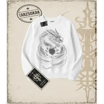 Dragon Oversize Unisex Bisiklet Yaka Sweatshirt