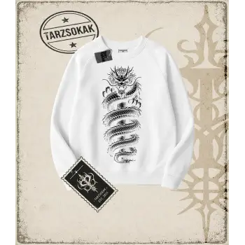 Dragon Oversize Unisex Bisiklet Yaka Sweatshirt