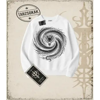 Dragon Oversize Unisex Bisiklet Yaka Sweatshirt