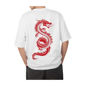 dragon sırt baskılı oversize t-shirt