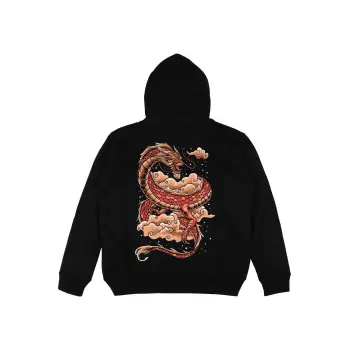 Dragon v2 Siyah Oversize Unisex Kapüşonlu Sweatshirt Hoodie