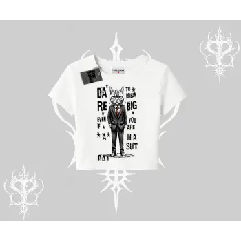 Dream Big Yazılı Takım Elbiseli Kedi Baskılı Babby Tee Tshirt