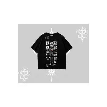 Dream Big Yazılı Takım Elbiseli Kedi Baskılı Oversize Tshirt