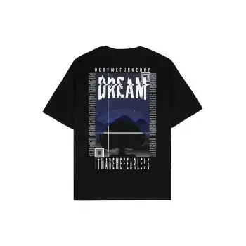 Dream Siyah Oversize Unisex T-shirt