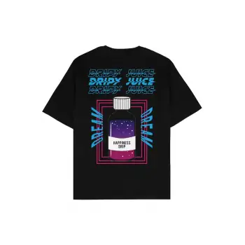 Dripy Juice Siyah Oversize Unisex T-shirt