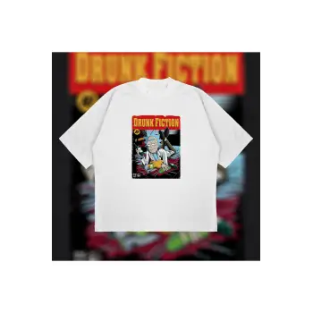 Drunk Fiction Oversize Unisex Pamuklu Nefes Alan Kalın Kumaşlı