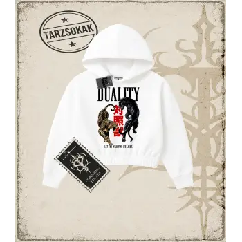 DUALITY Kadın Crop Kapşonlu Sweatshirt