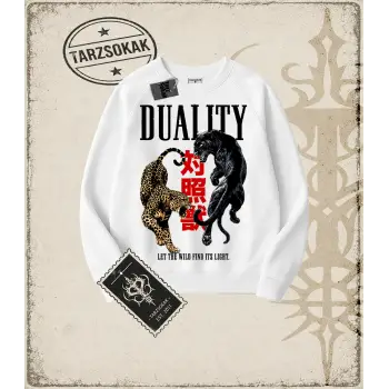DUALITY Oversize Unisex Bisiklet Yaka Sweatshirt