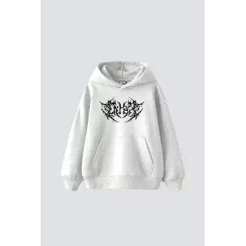 Dusk Baskılı Oversize Unisex Beyaz