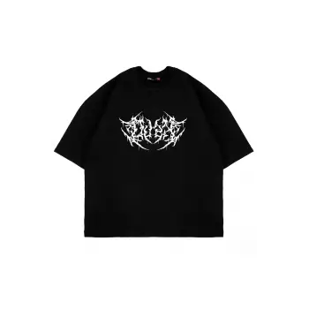 Dusk Baskılı Oversize Unisex Siyah