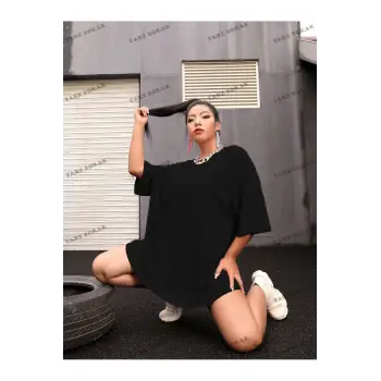 DÜZ  3 BASKISIZ Baskılı Oversize Kalıp Unisex T-shirt