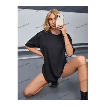 DÜZ  4 BASKISIZ Baskılı Oversize Kalıp Unisex T-shirt