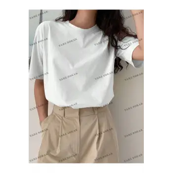 DÜZ  7 BASKISIZ Baskılı Oversize Kalıp Unisex T-shirt