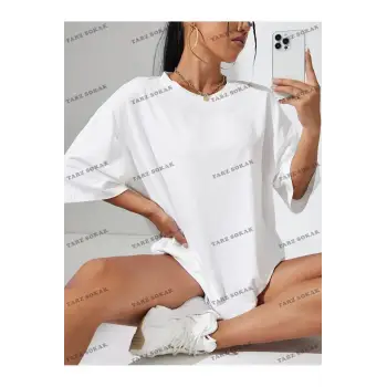 DÜZ  BASKISIZ Baskılı Oversize Kalıp Unisex T-shirt