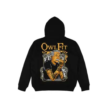 Einstein Siyah Oversize Unisex Kapüşonlu Sweatshirt Hoodie