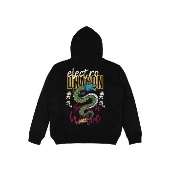 Electro Siyah Oversize Unisex Kapüşonlu Sweatshirt Hoodie