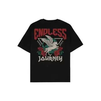 Endless Siyah Oversize Unisex T-shirt