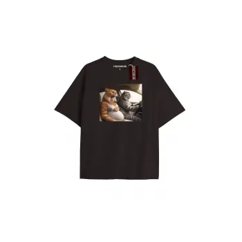 Energetic Baskılı Oversize Kalıp Unisex T-shirt