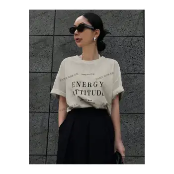 Energy Baskılı Oversize Kalıp Unisex T-shirt