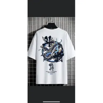 Erkek Beyaz Pusula Oversize Bisiklet Yaka Tshirt