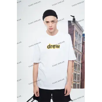 Erkek Drew Yazı Tshirt