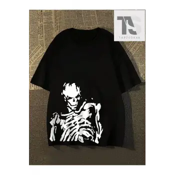 Erkek İskelet Baskılı Tişört