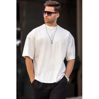 Erkek Oversize Basic Pamuklu Kısa Kollu