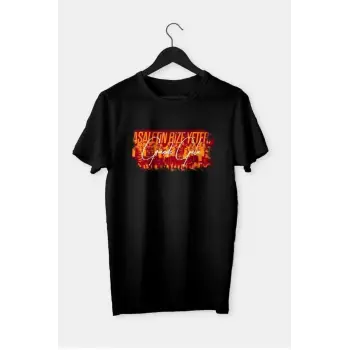 Erkek Siyah Grande Gala Baskılı Oversize Bisiklet Yaka Tshirt