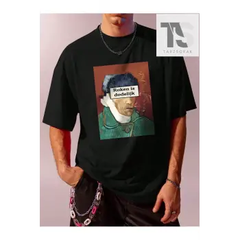 Erkek Slogan Baskılı Tişört