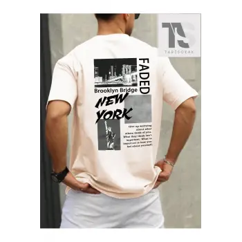 Erkek Sloganlı Grafik Tişört