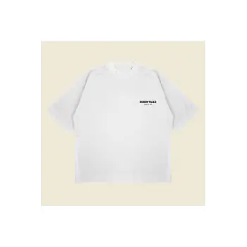 Essential Baskılı Oversize Unisex Pamuklu Nefes Alan Kalın Kumaşlı