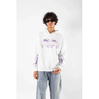 Eternal Text Baskılı Oversize Unisex Beyaz