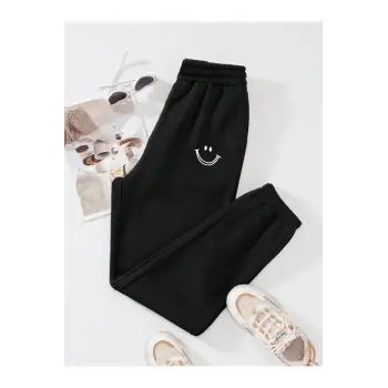 Expression Print Elastic Waist Thermal Lined 4 Mevsim Eşofman
