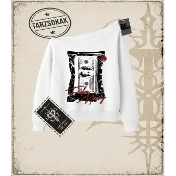 FAKE FLEX Kadın Kayık Yaka Sweatshirt