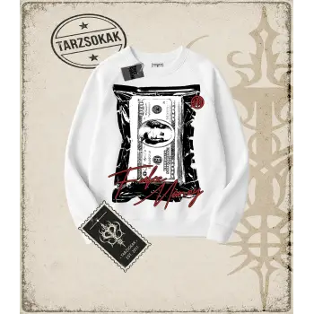 FAKE FLEX Oversize Unisex Bisiklet Yaka Sweatshirt