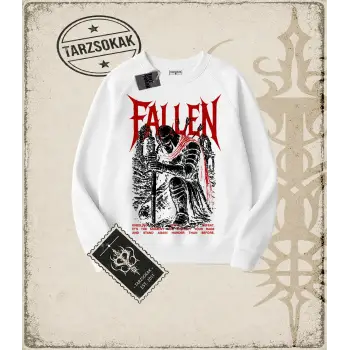 FALLEN Oversize Unisex Bisiklet Yaka Sweatshirt