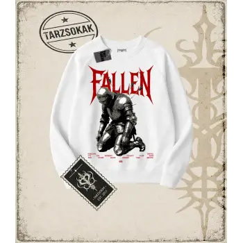 FALLEN Oversize Unisex Bisiklet Yaka Sweatshirt
