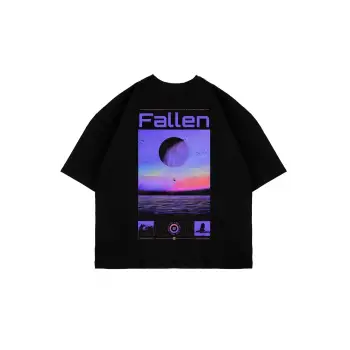 Fallen Sırt Baskılı Oversize Unisex Siyah