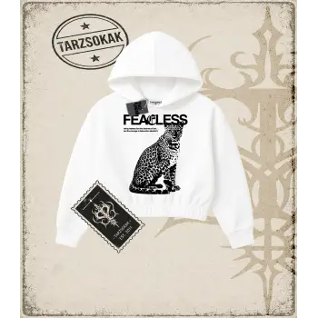 FEARLESS Kadın Crop Kapşonlu Sweatshirt