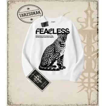 FEARLESS Oversize Unisex Bisiklet Yaka Sweatshirt