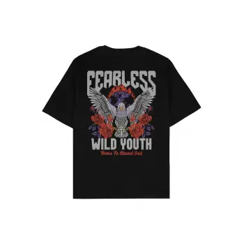 Fearless Siyah Oversize Unisex T-shirt