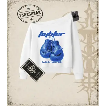FIGHTER Kadın Kayık Yaka Sweatshirt